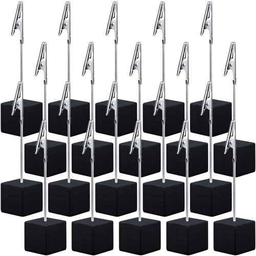 20 pezzi Porta memo con base a cubo e clip a coccodrillo