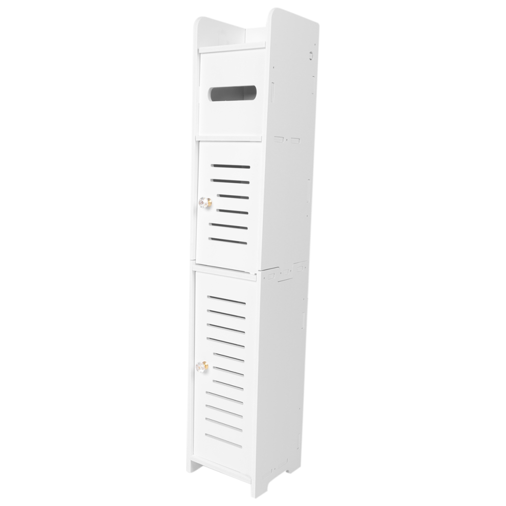Storage Cabinet for Skinny Bathroom Storage Corner Floor (White)-image-OPC-PJCYQ86-NEW