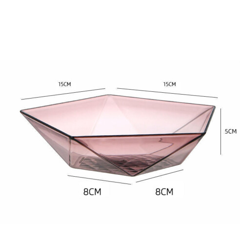 Cuenco para frutas geométrico de gran capacidad rosa oscuro 1
