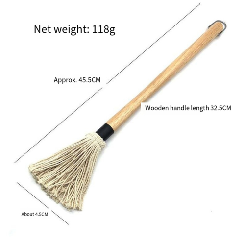 BBQ Cotton Sweeper Wooden Handle Pure Cotton 2