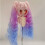 2 pezzi parrucche per bambole a gradiente rosa viola blu 25cm ricce 4