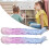 2 pezzi parrucche per bambole a gradiente rosa viola blu 25cm ricce 13