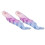 2 pezzi parrucche per bambole a gradiente rosa viola blu 25cm ricce 16