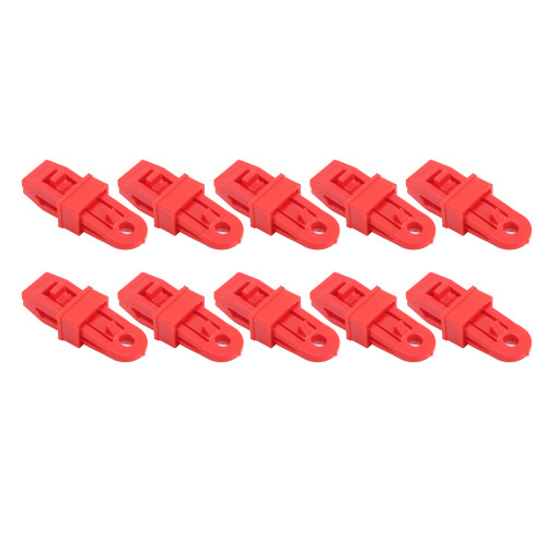 10 pezzi clip per telone, 83x30x30 mm, rosso, plastica 2