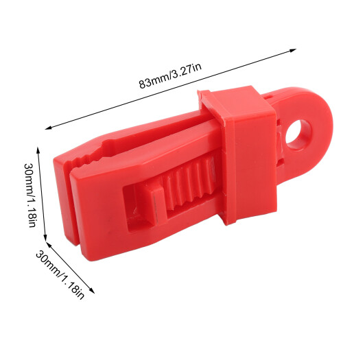 10 pezzi clip per telone, 83x30x30 mm, rosso, plastica 1