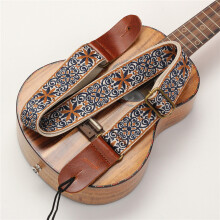 Ukulele Shoulder Strap Adjustable Nylon Leather Ethnic Style for Musicians 70cm