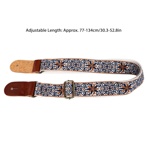 Ukulele Shoulder Strap Adjustable Nylon Leather Ethnic Style for Musicians 70cm 1