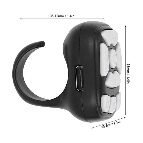 Fingertip Ring Remote 5.3, 50mAh, Nero iOS 15 1