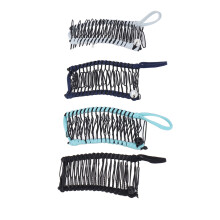 Pinze a banana per capelli 4 pezzi 20 denti, 74 cm, blu navy