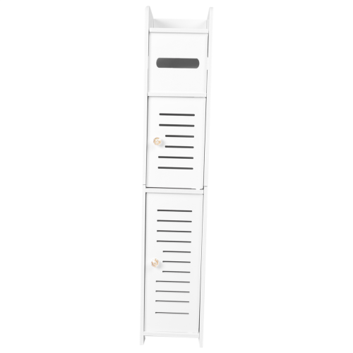 Storage Cabinet for Skinny Bathroom Storage Corner Floor (White) 1