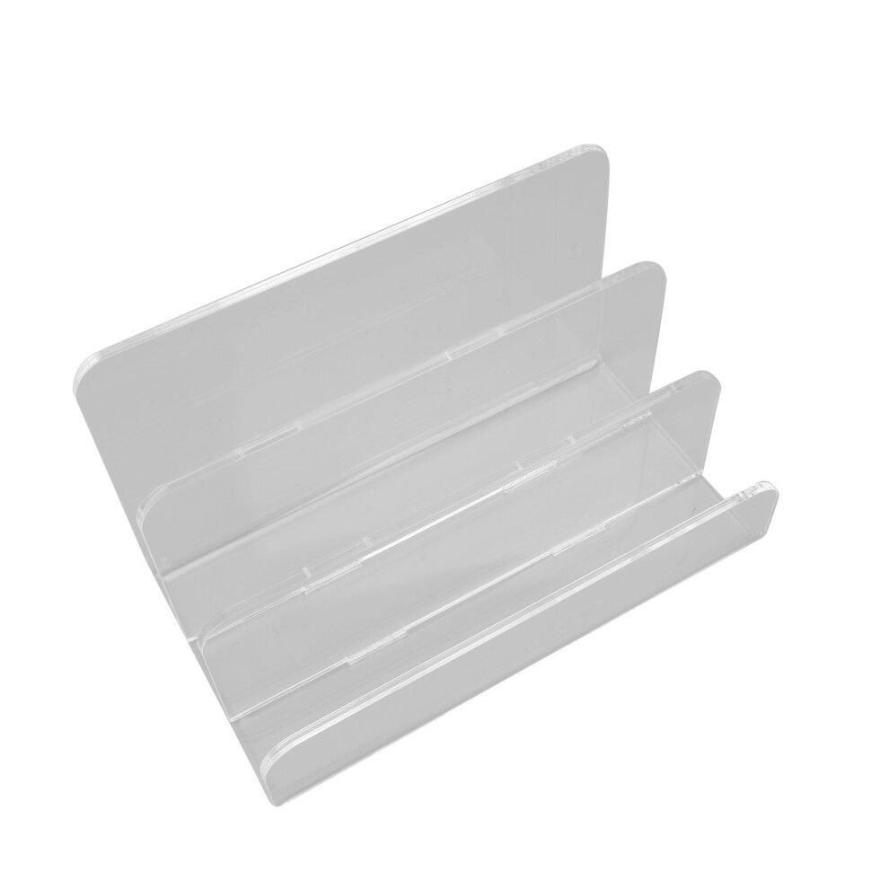 3 Compartments Acrylic Mail Organizer, 17.5x10.16x10.16cm, Transparent-image-OPC-PJCYV99-NEW