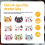 100pcs Cat Wooden Button Sewing Scrapbooking Colorful 5