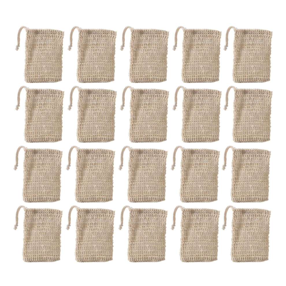 50Pcs Shower Bath Sisal Soap Bag Exfoliating Soap Saver Pouch Holder