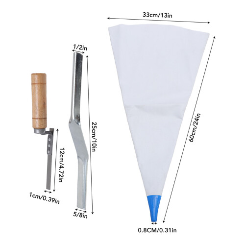 Tile Grout Masonry Mortar Bag with Brick Jointer Tuck Pointer Reusable 1.5kg 1