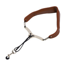 Atmungsaktives Mikrofaserleder-Saxophon Halsband mit Metallhaken, verstellbar für Alt- und Tenorsaxophone