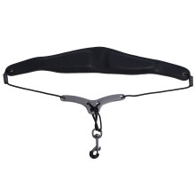 Atmungsaktives schwarzes Saxophon-Halsband mit Metallhaken für Alt- und Tenorsaxophon
