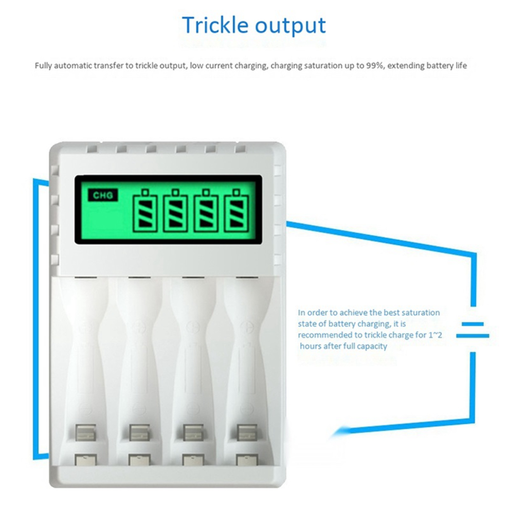 Smart Intelligent Lcd Display Battery Charger With 4 Slots 4713779636047