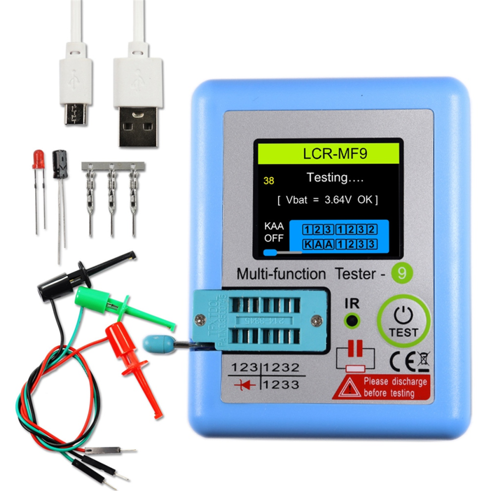 Lcr-Mf9 Tft Lcd Display Multi-Meter Transistor Tester 4713779611174