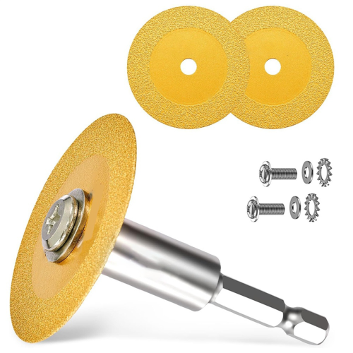 1/4In Hex Shank with 2PCS Diamond Cutting Blade Wheel, A