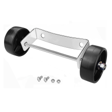 Patio Heater Wheel Kit-Stainless Steel Silver Bracket + Black Wheels