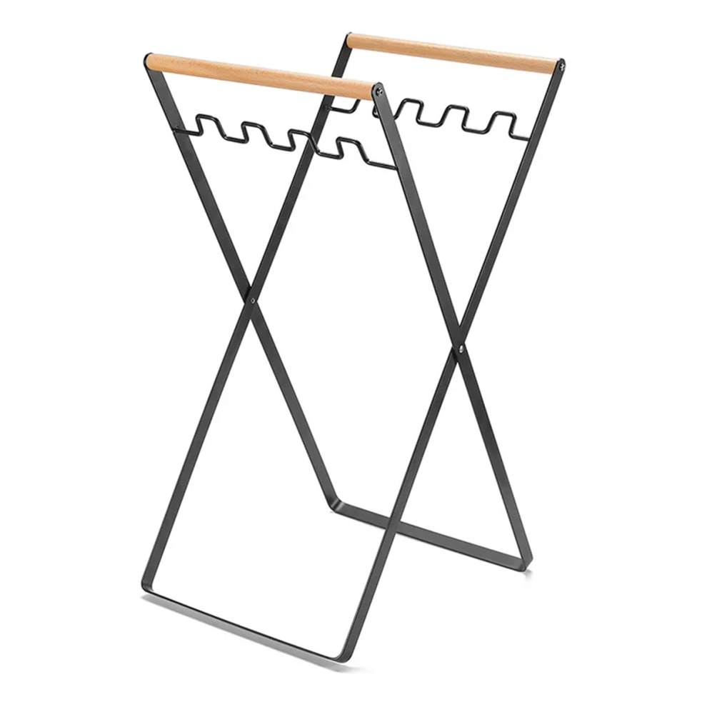 Outdoor Household Waste Rack Foldable Kitchen Storage Rack Black-image-OPC-PJCYYCW-NEW