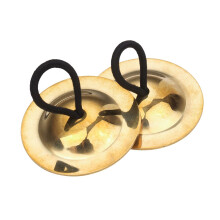 Belly Dance Gold Brass Finger Cymbals with Elastic Loops, 5.5cm Pair