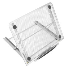 Supporto per laptop in metallo argentato 24x19x1,7 cm regolabile