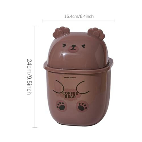 Countertop Garbage Can, with Lid, Cute Bear Countertop Trash Can-A 2