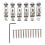 6 pezzi di selle metalliche HT-Adjust per 3-7 corde argento 3