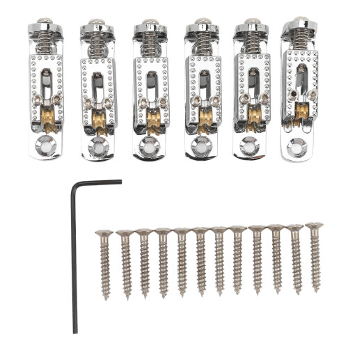 6 pezzi di selle metalliche HT-Adjust per 3-7 corde argento 2