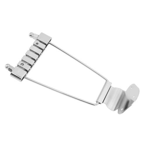 Pont trapèze pour guitare queue 6 cordes argentée