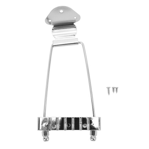 Pont trapèze pour guitare queue 6 cordes argentée 2
