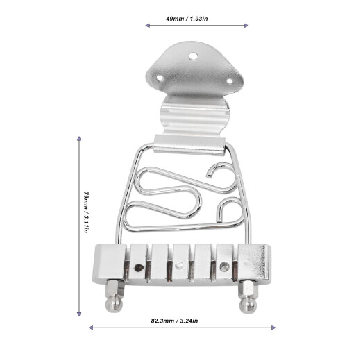 Coda trapezoidale a 6 corde, regolabile, argento. 1