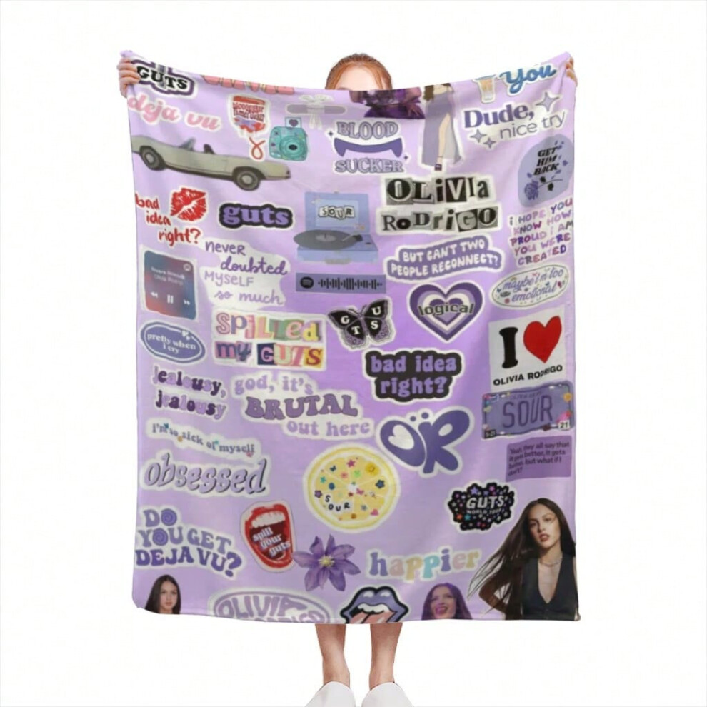 (Background12, 152CMx204CM) Olivia Vampire Rodrigos Sour Blanket Sofa Bedroom Bed Home Office Nap Blanket Car Travel Picnic Blankets Gift-image-OPC-PJCZ28M-NEW