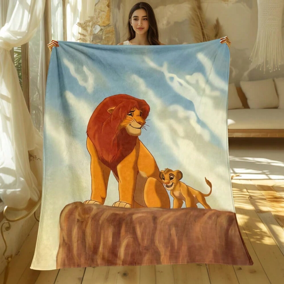(3, 150x200cm(59x78in)) Lion King Simba Cartoon Printed Flannel Blanket.Sofa,Bedroom.Bed Home Office Nap Blanket Car,Camping,Travel Picnic Blankets Gi-image-OPC-PJCZ2GP-NEW