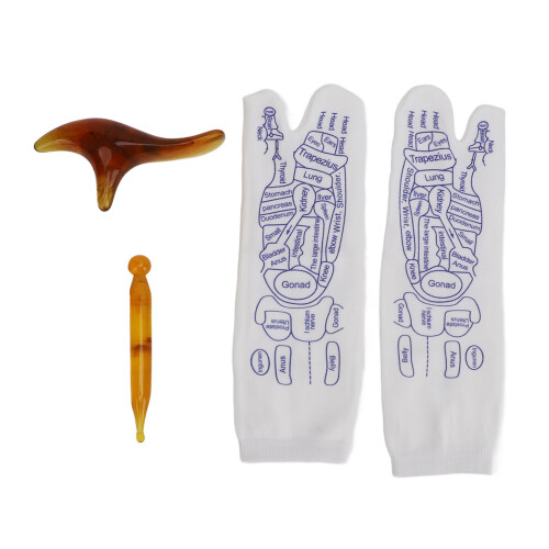 Ensemble de chaussettes à points d'acupuncture ambre taille large 1