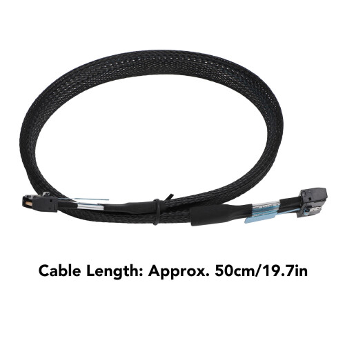 Câble MCIO 8i à 8i, argent, 19,7 po, PCIe 5.0 1