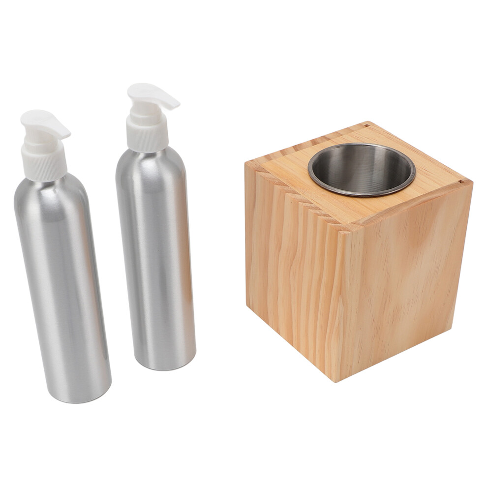 Wood Grain Massage Oil Warmer 2 Bottles | Temp 60-75C Electric Dispenser-image-OPC-PJCZ5JC-NEW