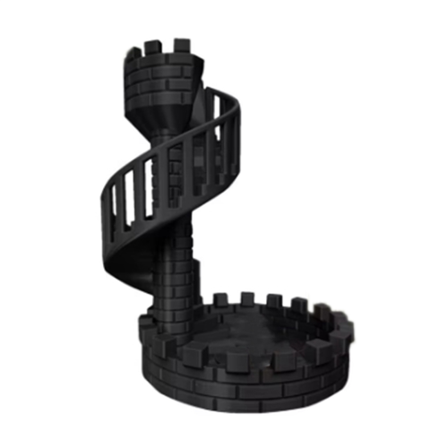 Dice Castle Tower Dice Tower Castle Stairs for Desktop Ornaments A