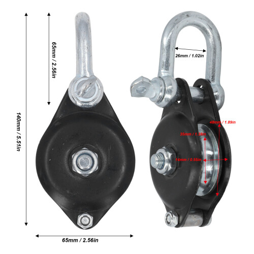 Drehbare Schäkelrolle 0,3 t, 14 mm, metallisch 1