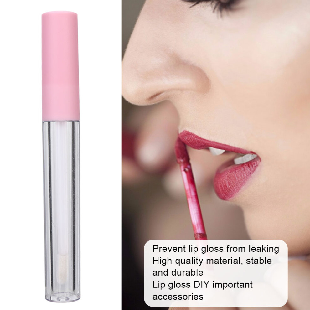 10pcs 2.5ml Refillable Lip Gloss Tubes - Pink Lid Transparent Body