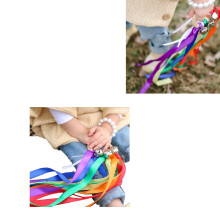 Handband Seil Drachen Holzring Helles Farb Bildungs-Sinnesspielzeug Band Streamer Drachen für Spielzimmer Tanz Typ 2 (mit Glöckchen)