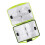 Boîte de rangement à crochets double-face, vert fluorescent 15