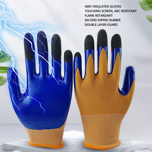 Gants d'isolation pour travaux 400 V basse tension taille unique 2