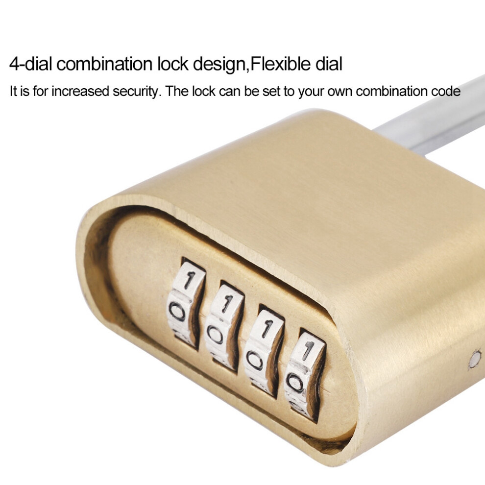 10000 Combo Options: Durable Brass Padlock With Resettable Code 7601334537700