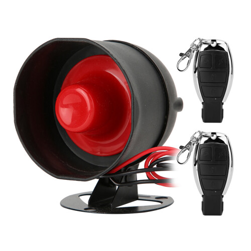 Compact Car Alarm System with Remote Control & Flashing Light 1