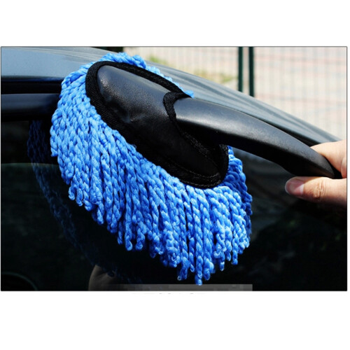Spazzola per cera auto blu 30 cm lunghezza totale, testa 14,5 cm