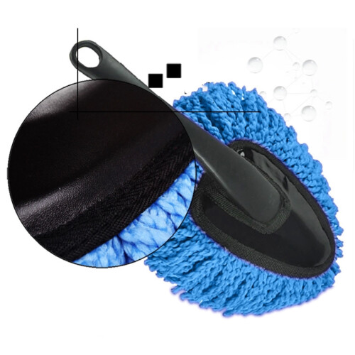 Spazzola per cera auto blu 30 cm lunghezza totale, testa 14,5 cm 2