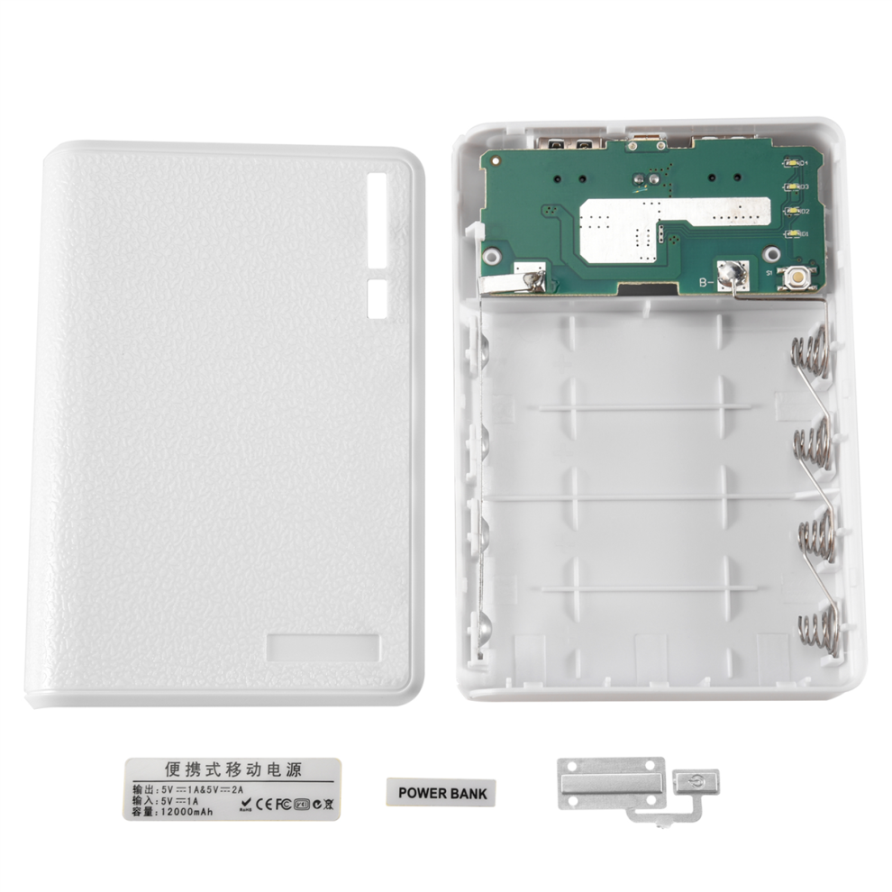 Portable Usb Charger 18650 Power Bank Battery Box For Iphone6 White 4713779672724