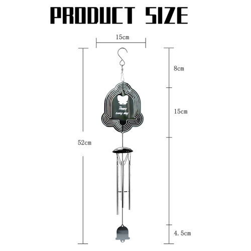 Wind Chimes Wind Spinner Decor, with 4 Thickened Tubes for Mom C 2